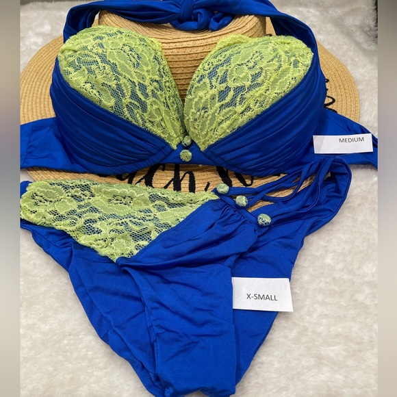 NWOT Beach bunny bikini push up M top L bottoms - Picture 2 of 16